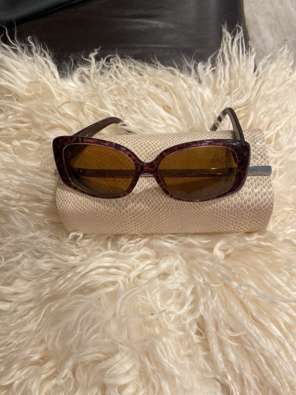 Jimmy Choo Tortoiseshell Oversized Rx Sunglasses with Case And COA - Picture 6 of 14